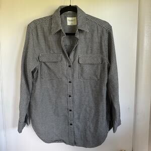 Abercrombie & Fitch Womens Oversize Soft A&F Collection Houndstooth Flannel XS